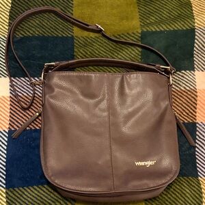 Wrangler Dark Brown Leather Shoulder Bag